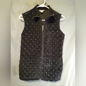 Mirror Image Black Quilted Small Vest with Studded Detail